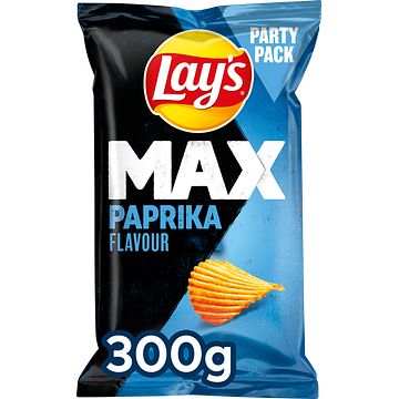 Foto van 2 voor € 3,75 | lay's max ribbel chips paprika 300gr aanbieding bij jumbo