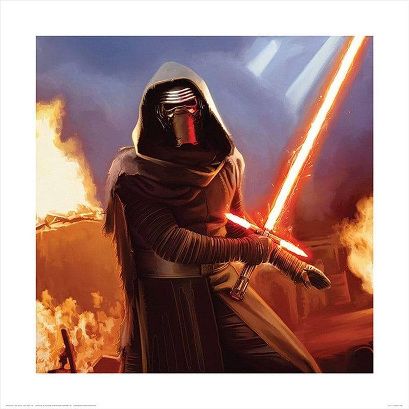 Foto van Pyramid star wars episode vii kylo ren fire kunstdruk 40x40cm