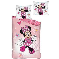 Foto van Disney minnie mouse dekbedovertrek pink beauty - eenpersoons - 140 x 200 + 65 x 65 cm - katoen flanel