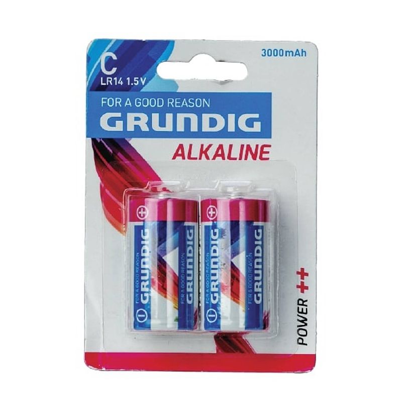 Foto van Grundig batterijen alkaline c/lr14 3000 mah 2 stuks