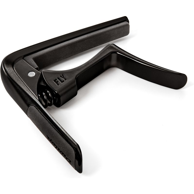 Foto van Dunlop 63cbk fly trigger capo black capo voor western- en elektrische gitaar