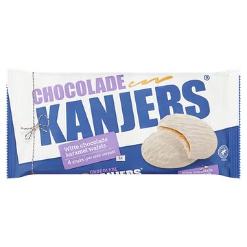 Foto van Kanjers witte chocolade karamel wafels 4 stuks bij jumbo