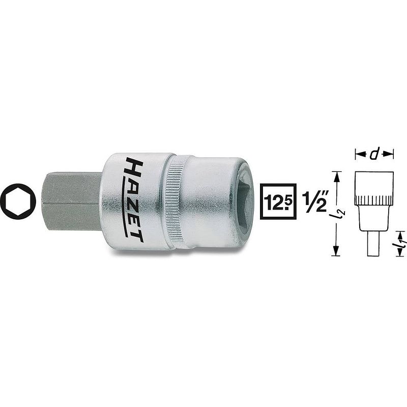 Foto van Hazet 986-10 986-10 inbus dopsleutel-bitinzet 10 mm 1/2 (12.5 mm)