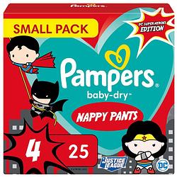Foto van Pampers - baby dry nappy pants superhelden - maat 4 - small pack - 25 luierbroekjes