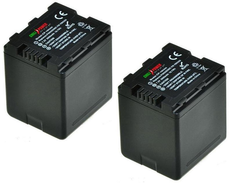 Foto van Chilipower vw-vbn260 accu voor panasonic - 2600mah - 2-pack