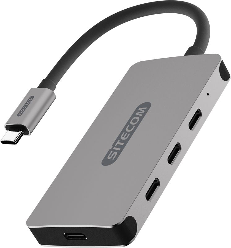 Foto van Sitecom usb-c to usb-c + pd hub 4 port 100w