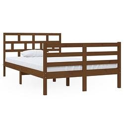 Foto van Vidaxl bedframe massief hout honingbruin 120x190 cm 4ft small double