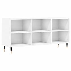 Foto van The living store tv-meubel - tv-kast 6 vakken - bewerkt hout - ijzer - 103.5 x 30 x 50 cm