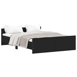 Foto van Vidaxl bedframe met hoofd- en voeteneinde zwart 135x190 cm