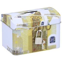 Foto van 200 euro biljet geldkistje spaarpot 11 x 8 cm - spaarpotten