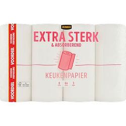 Foto van Jumbo extra sterk & absorberend keukenpapier voordeelverpakking 3 lagen 8 rollen