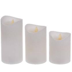 Foto van Set van 3 witte led stompkaarsen met afstandsbediening - led kaarsen
