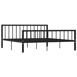 Foto van The living store metalen bedframe - elegant en klassiek - bedframe - afmeting- 208 x 186 x 84 cm - kleur- zwart -