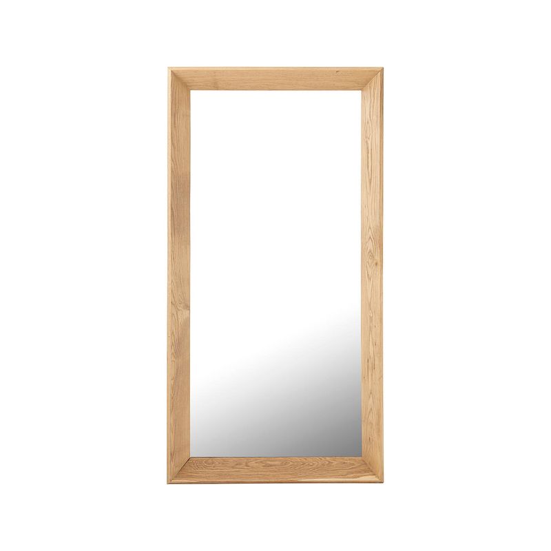 Foto van Ptmd chevar natural oak wood mirror rectangle l