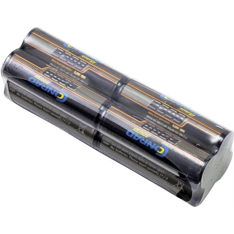 Foto van Conrad energy nimh zenderaccu 9.6 v 2300 mah block met soldeeroog