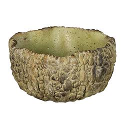 Foto van Clayre & eef bloempot 17*16*9 cm groen steen rond bloempot binnen plantenpot plant pot groen bloempot binnen plantenpot