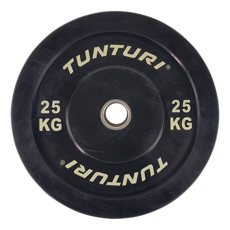 Foto van Tunturi bumper plate - halterschijf - zwart - 25 kg