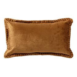 Foto van Casa di elturo velvet kussen gold brown - bruin/goud 30 x 50 cm (incl. vulling)