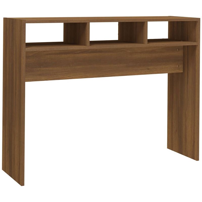 Foto van The living store consoletafel - bruineiken - 105 x 30 x 80 cm - bewerkt hout