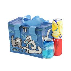 Foto van Kleine koeltas voor lunch blauw met simons cat print 16 x 21 x 14 cm 4,7 liter - koeltas