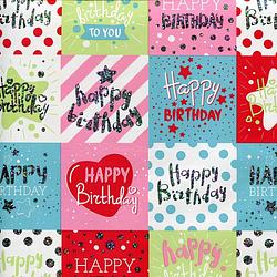 Foto van Happy birthday - luxe cadeaupapier - inpakpapier - 300 x 70 cm - 5 rollen