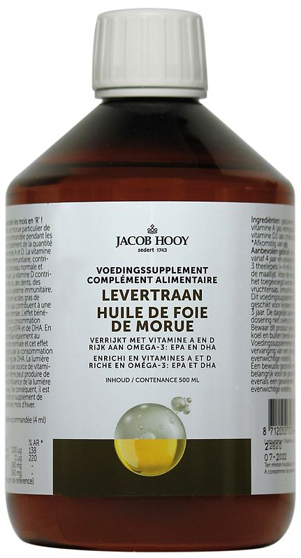 Foto van Jacob hooy levertraan olie vitamine a en d