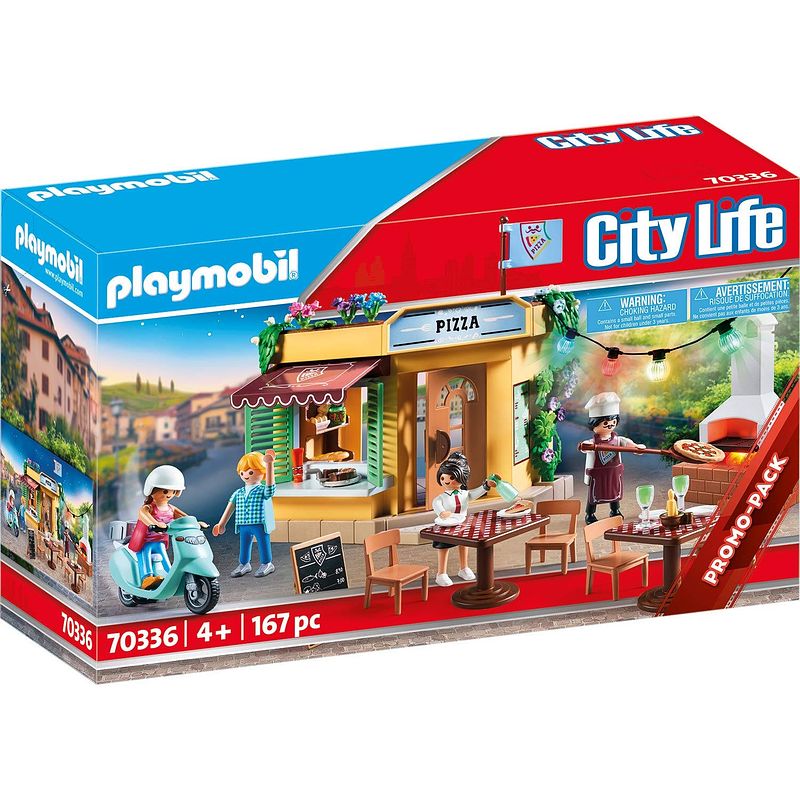 Foto van Playmobil city life pizzeria met terras (70336)