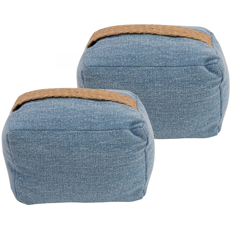 Foto van Cosy & trendy deurstopper - 2x - 0.22 kg - denim blauw - oppak lus - 15 x 10 cm - deurstoppers