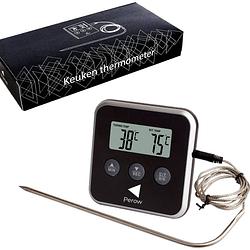 Foto van Perow - bbq thermometer en wekker - zwart - suikerthermometer - voedselthermometer