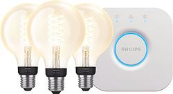 Foto van Philips hue filament white globe 3-pack + bridge