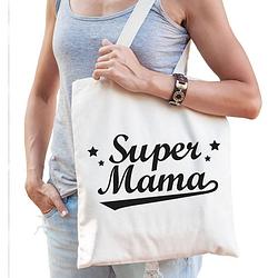 Foto van Katoenen cadeau tasje super mama - feest boodschappentassen