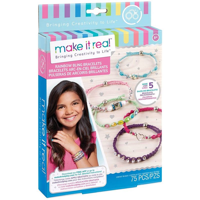 Foto van Make it real rainbow bling armbanden maken 75-delig