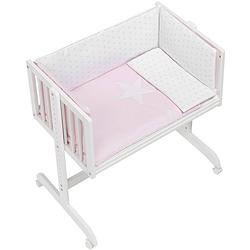 Foto van Interbaby wieg/co-sleeper estrella 55 x 85 cm wit/roze 5-delig