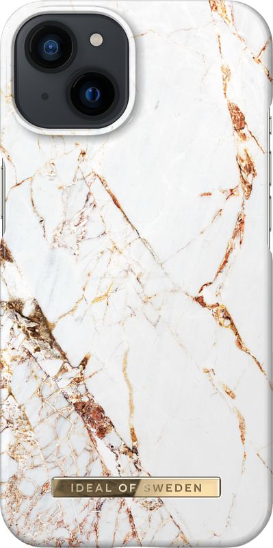 Foto van Ideal of sweden carrara gold apple iphone 14 back cover