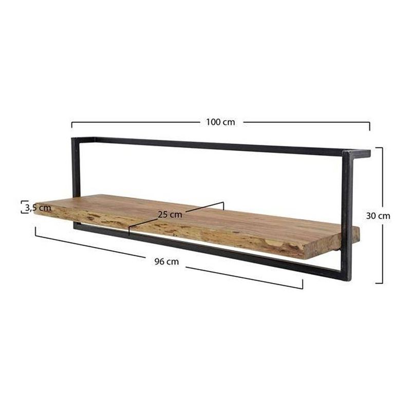 Foto van Livin24 industriële boomstam wandplank hunter acaciahout 100 cm.