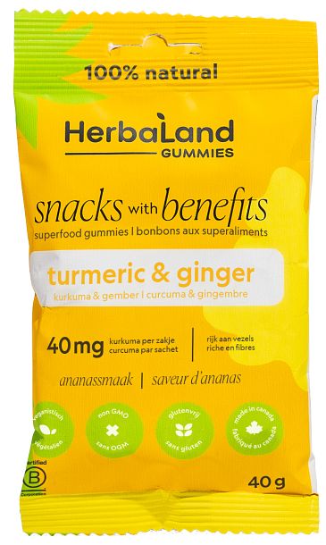 Foto van Herbaland gummies tumeric & ginger