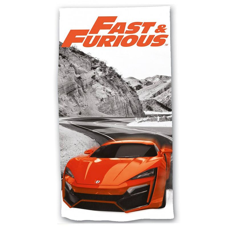 Foto van The fast and the furious strandlaken - 70 x 140 cm - katoen