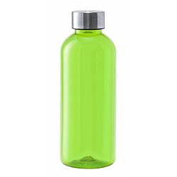 Foto van Kunststof waterfles/drinkfles/sportfles - groen transparant - met rvs dop - 600 ml - drinkflessen