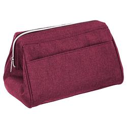 Foto van Toilettas/make-up etui/opberg tasje bordeaux rood 15 x 28 x 16 cm - toilettassen