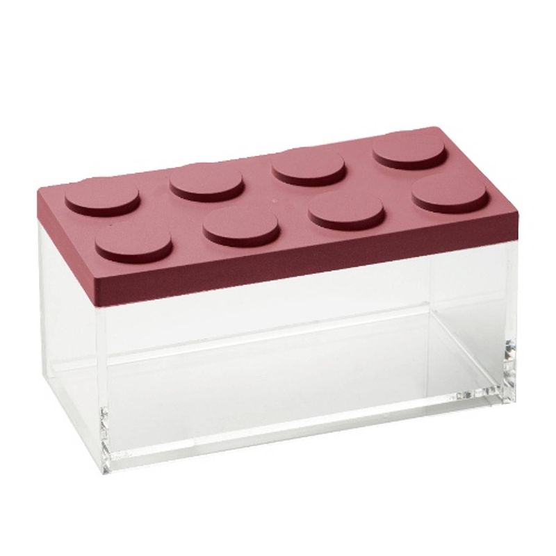 Foto van Stapelbare, brickstore bewaarcontainer breed, 1,5l, rood - kunststof - omada