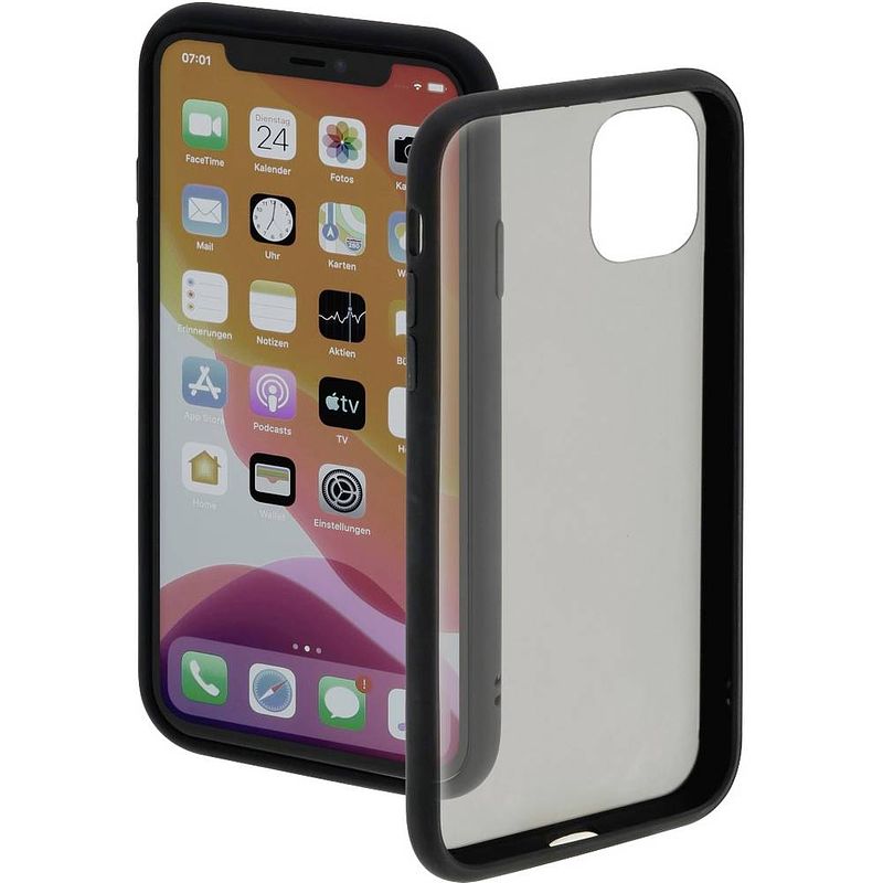 Foto van Hama invisible backcover apple iphone 12, iphone 12 pro zwart, transparant