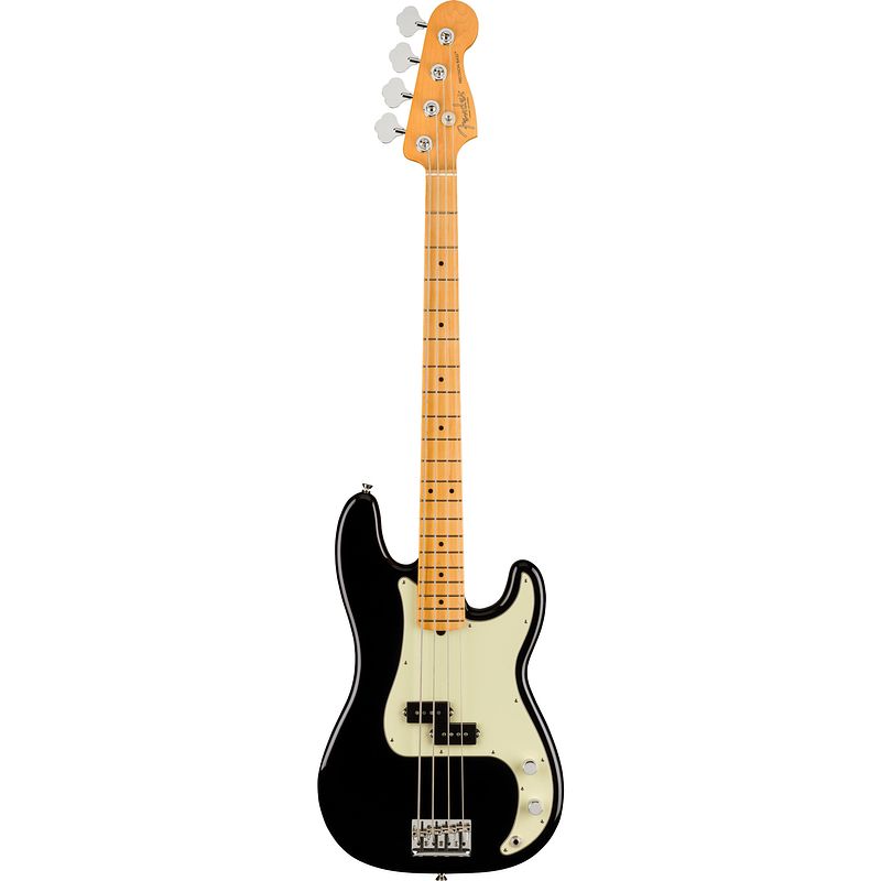 Foto van Fender american professional ii precision bass mn black elektrische basgitaar met koffer