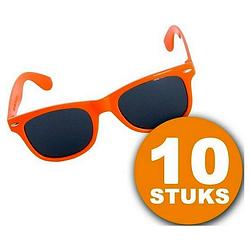 Foto van Oranje feestbril 10 stuks oranje bril ""blues"" feestkleding ek/wk voetbal oranje versiering versierpakket