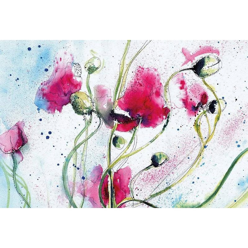 Foto van Wizard+genius poppies watercolour vlies fotobehang 384x260cm 8-banen