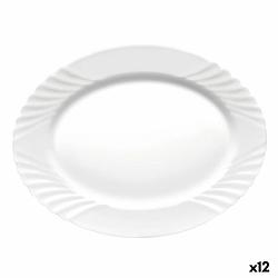 Foto van Serveerschaal bormioli rocco ebro ovalen wit glas (36 cm) (12 stuks)