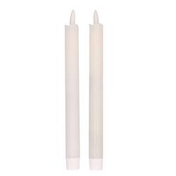Foto van 2x witte led kaarsen/dinerkaarsen 25,5 cm - led kaarsen