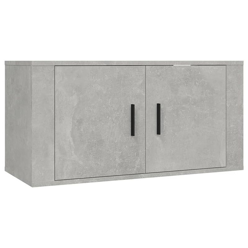 Foto van The living store wandmeubel betongrijs 80x34.5x40 cm - bewerkt hout