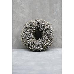 Foto van Couronne krans van mos met bonsai thick white wash ø45cm
