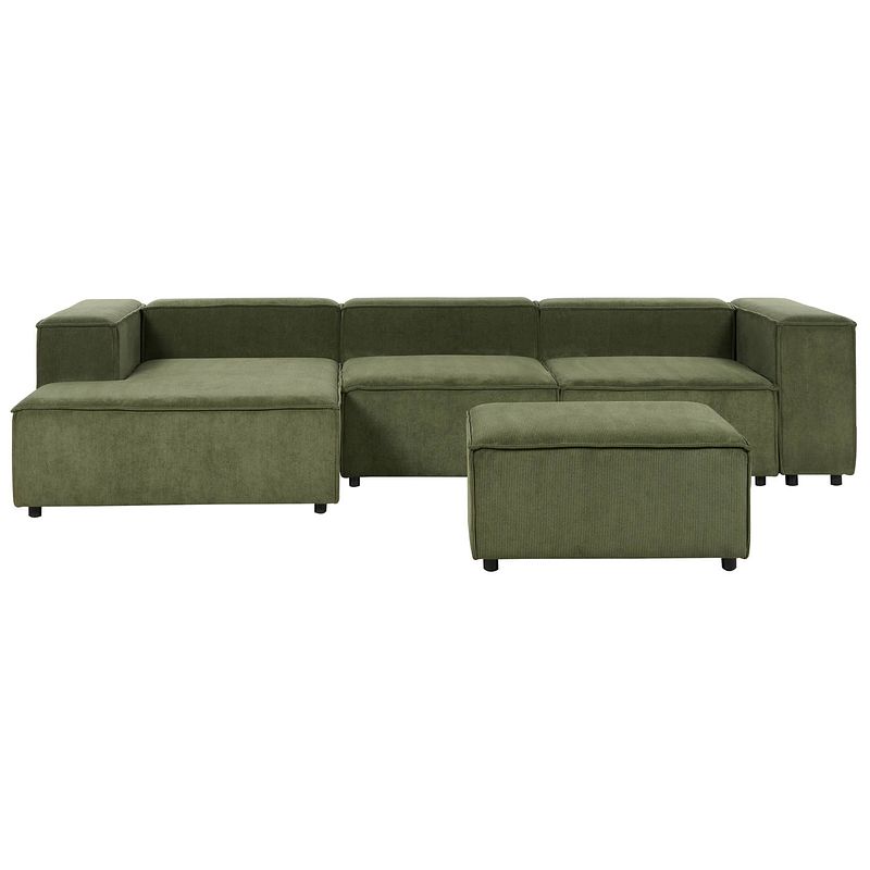 Foto van Beliani aprica - modulaire sofa-groen-corduroy