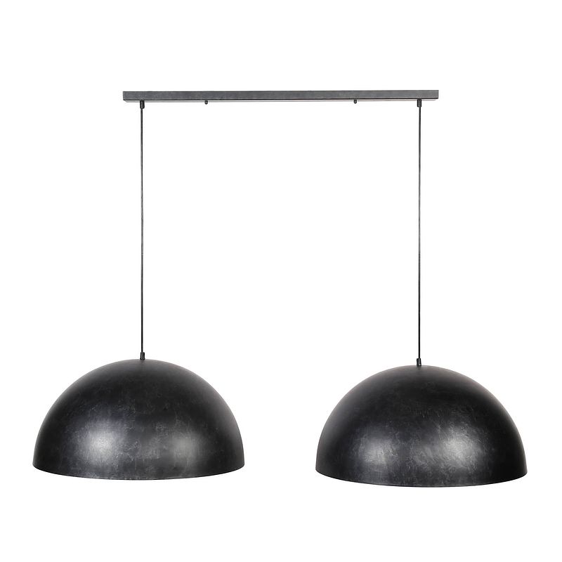 Foto van Hoyz - hanglamp - 2xø60 metalen bolvormige hanglampen - charcoal finish